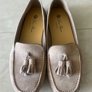 Loro Piana Women's Beige Suede Tassel Loafers